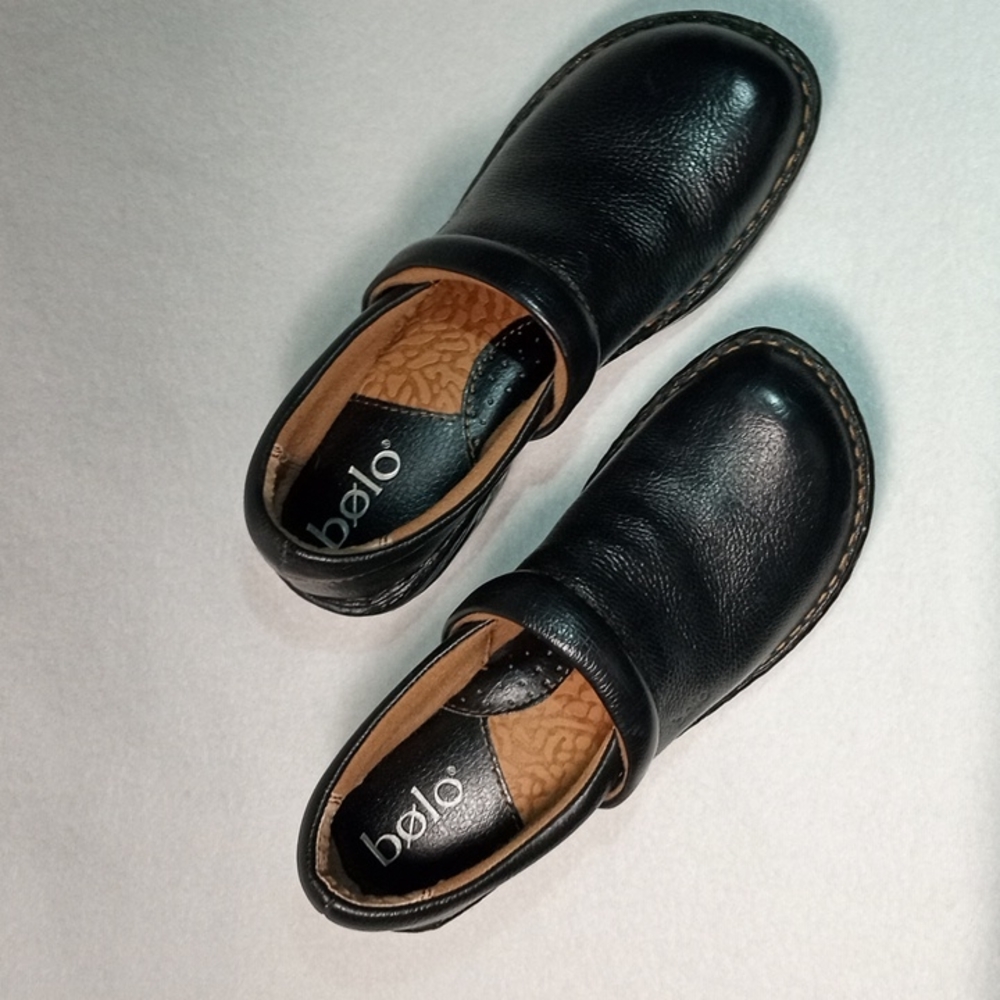 Bolo By Born Slip On Medical Comfort Clogs Womens 6.5 Leather Black J00603 - Picture 4 of 7